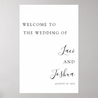 Minimalist Wedding Welcome Sign | Custom Names 