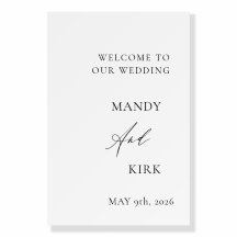 Minimalist Wedding Welcome Sign | Elegant Modern 