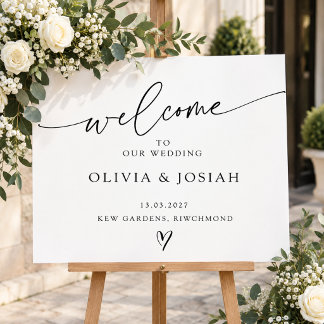 Minimalist Wedding Welcome Sign | Elegant Wedding