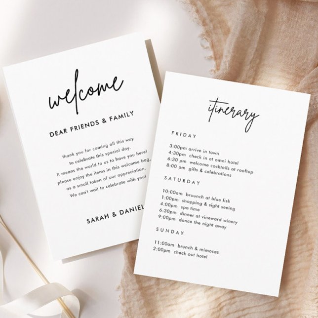 Minimalist Wedding Welcome Timeline Itinerary Invitation (Creator Uploaded)