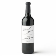 Minimalist Wedding Wine Label – Thank You Design
