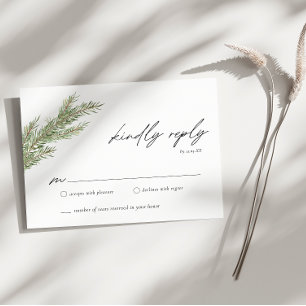Minimalist Wedding Winter RSVP Enclosure Card