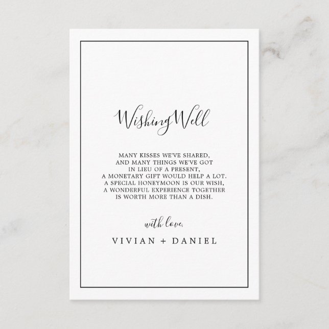 Minimalist Wedding Wishing Well Card (Front)