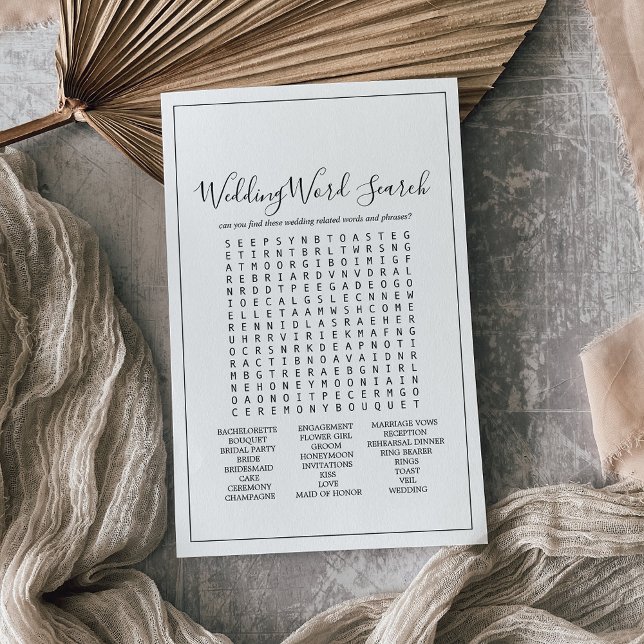Minimalist Wedding Word Search Game Flyer (Creator Uploaded)