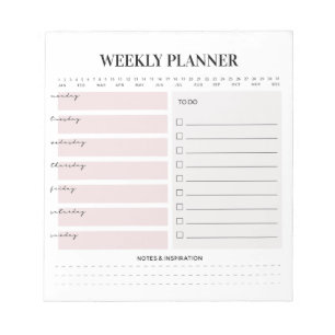 Minimalist Weekly Planner Notepad