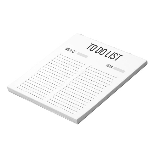 Minimalist Weekly To Do List Notepad (Rotated)