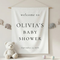 Minimalist Welcome to Baby Shower Fabric Sign
