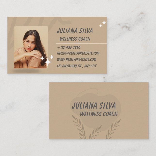 Minimalist Wellness Coach Custom Business Card (Front/Back)
