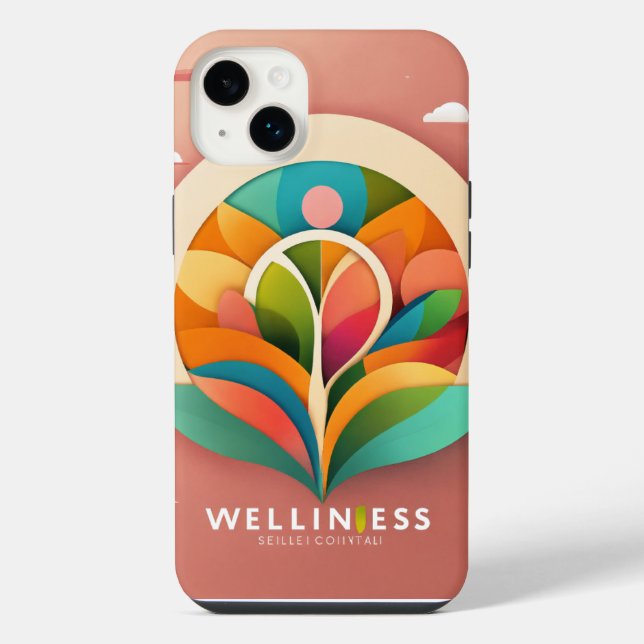 Minimalist Wellness Logo - Vector Design iPhone Case (Back)