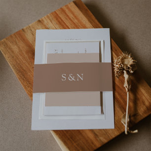 Minimalist Western Wedding   Copper Coloured Invitation Belly Band