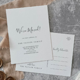 Minimalist We've Moved Printable Postcard