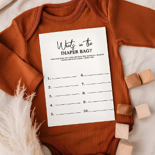 Minimalist whatin the bag Baby showr game Card