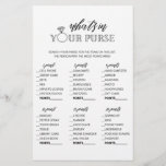 Minimalist what's in your purse bridal shower game flyer<br><div class="desc">Enjoy your bridal shower with these simple and cute games. Check out our collection for more bridal shower games in the same style. Please note that these games are not editable.</div>