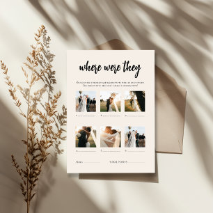 Minimalist Where Were They Bridal Shower Game Card
