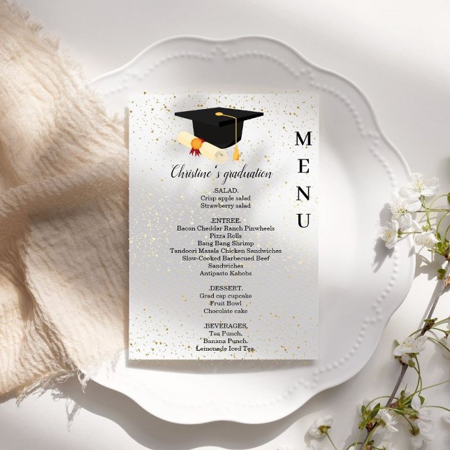 Minimalist Whimsical Graduation party dinner menu Invitation (Creator Uploaded)