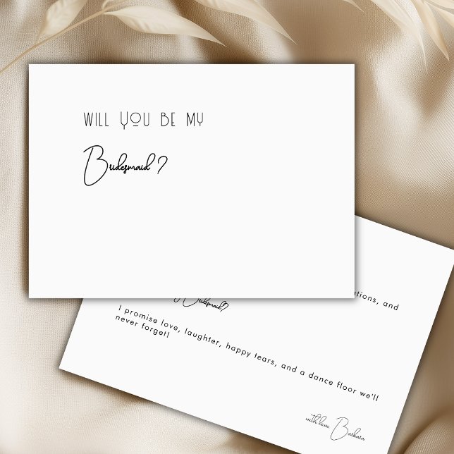Minimalist Whimsical Script Bridesmaid Proposal (Creator Uploaded)