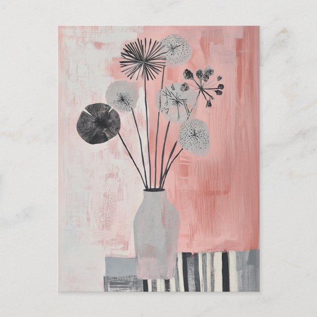 Minimalist Whimsy Flowers No.027 Postcard (Front)