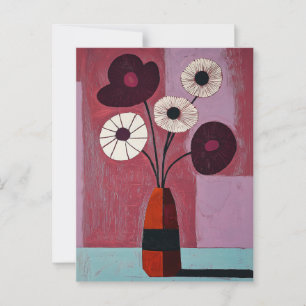 Minimalist Whimsy Flowers No.036 Postcard