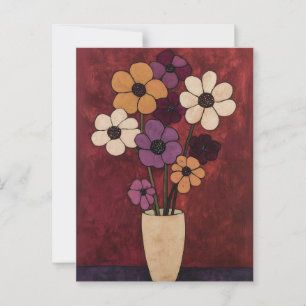 Minimalist Whimsy Flowers No.038 Postcard
