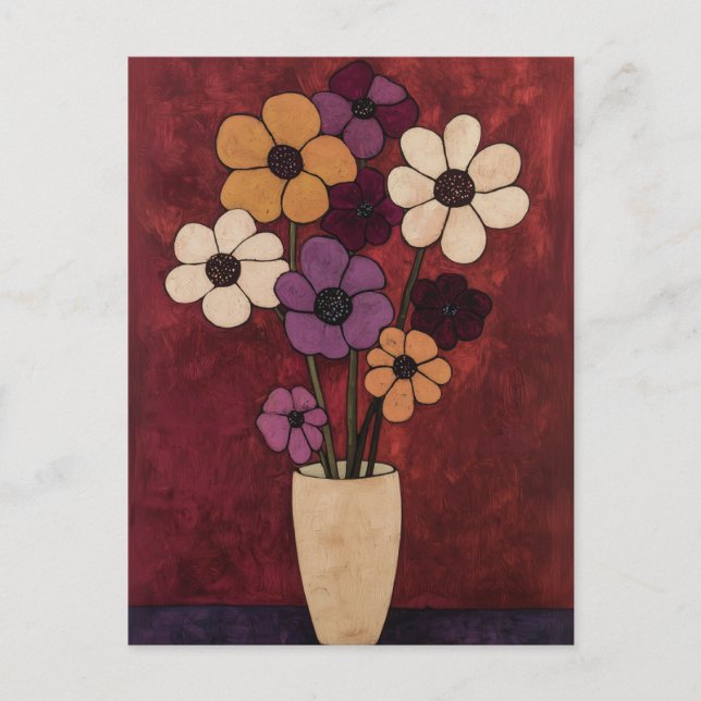 Minimalist Whimsy Flowers No.038 Postcard (Front)