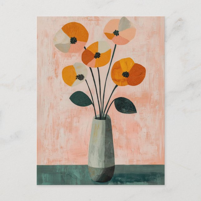 Minimalist Whimsy Flowers No.040 Postcard (Front)