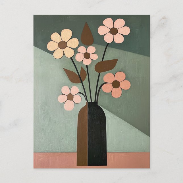 Minimalist Whimsy Flowers No.046 Postcard (Front)