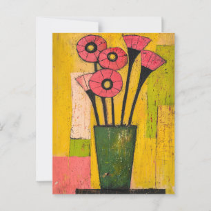 Minimalist Whimsy Flowers No.047 Postcard