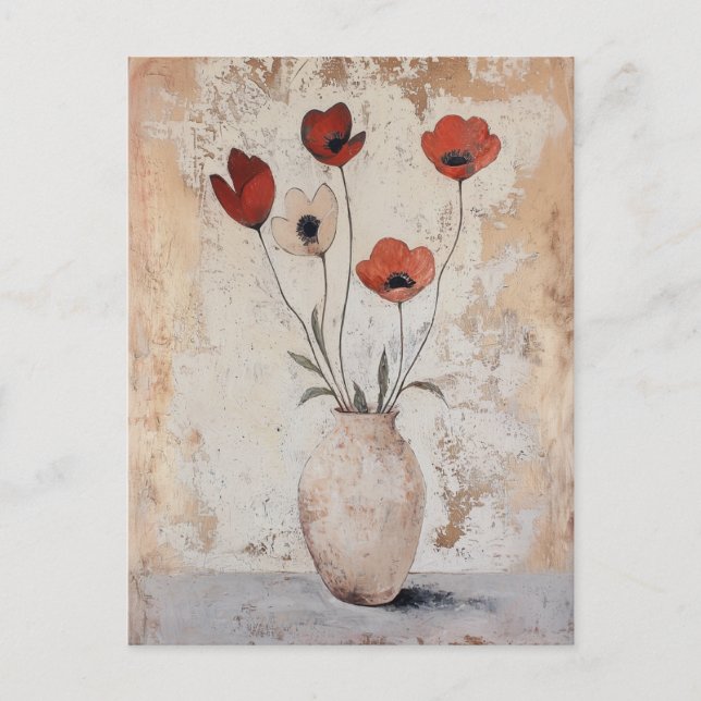 Minimalist Whimsy Flowers No.053 Postcard (Front)