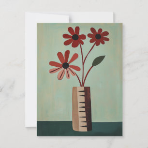 Minimalist Whimsy Flowers No.055 Postcard
