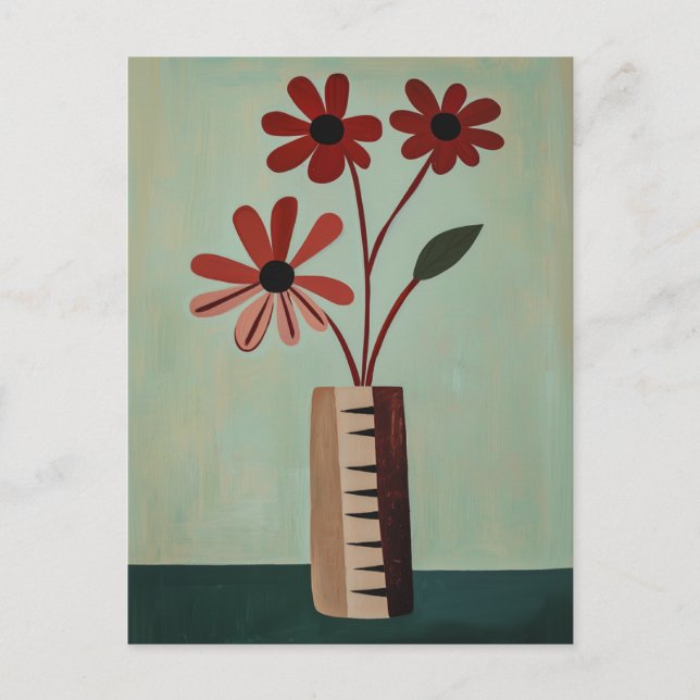Minimalist Whimsy Flowers No.055 Postcard (Front)