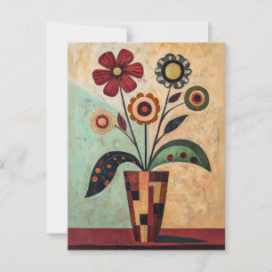 Minimalist Whimsy Flowers No.056 Postcard
