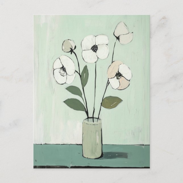 Minimalist Whimsy Flowers No.057 Postcard (Front)