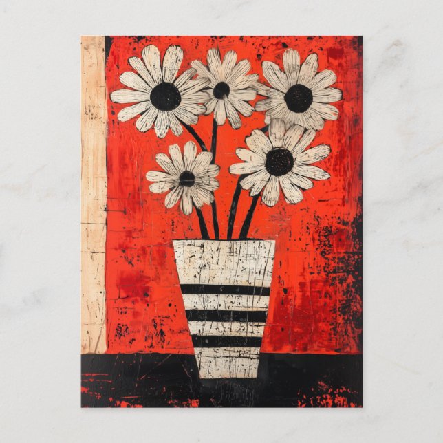 Minimalist Whimsy Flowers No.069 Postcard (Front)