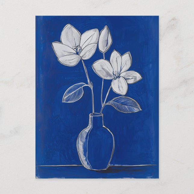 Minimalist Whimsy Flowers No.071 Postcard (Front)