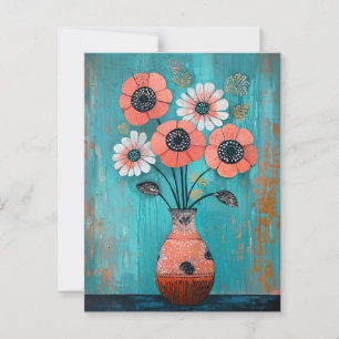 Minimalist Whimsy Flowers No.078 Postcard
