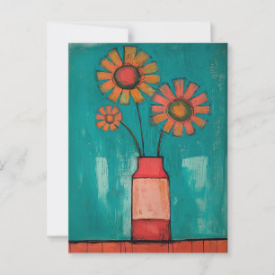 Minimalist Whimsy Flowers No.085 Postcard