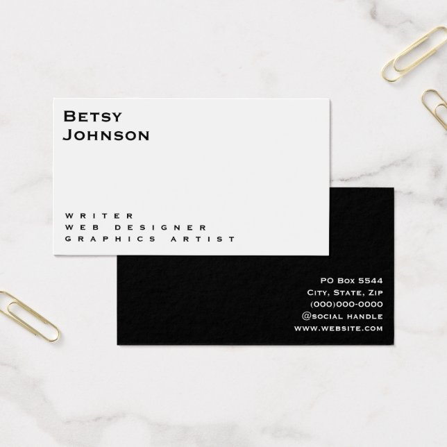 Minimalist White and Black Business Card (Office)