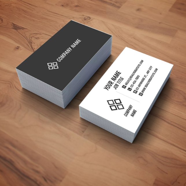 Minimalist White and Black Professional Business C Business Card (Creator Uploaded)