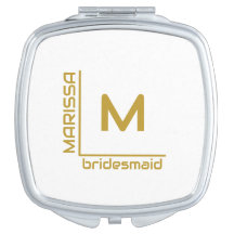 Minimalist White and Gold Personalised Bridesmaid