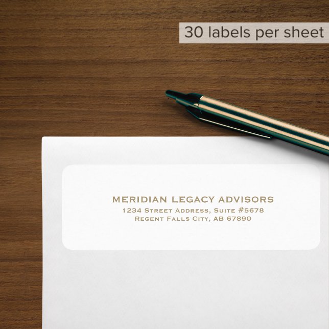 Minimalist White and Gold Return Address Label (Creator Uploaded)