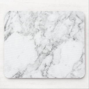Minimalist White and Grey Marble Mouse Pad