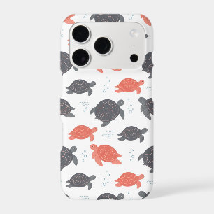 Minimalist White and Grey Sea Turtle Pattern