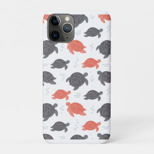 Minimalist White and Grey Sea Turtle Pattern Case-Mate iPhone Case