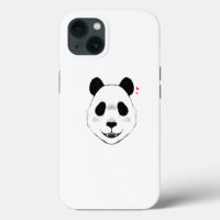 Minimalist white background cute panda design