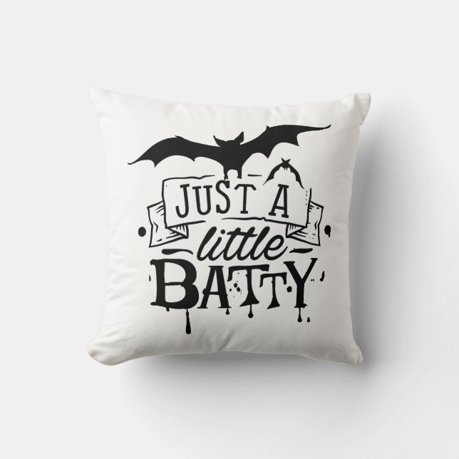 Minimalist White Background Graffiti Halloween Cushion (Front)