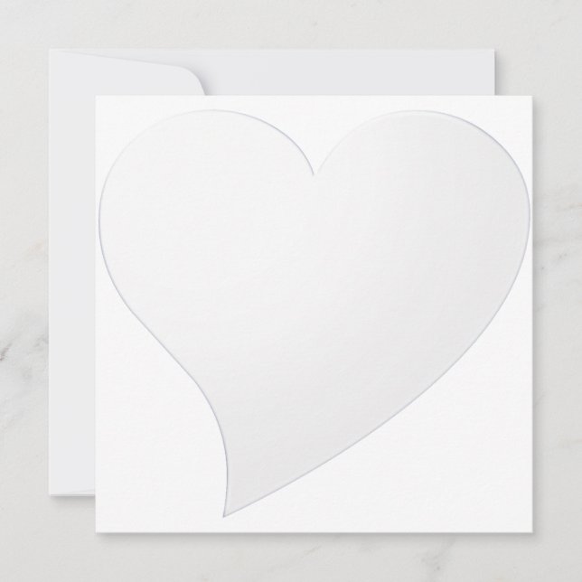 Minimalist white big heart Valentine's day card (Front)