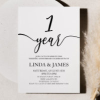 Minimalist White Black 1st Wedding Anniversary