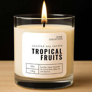 Minimalist White & Black Candle Labels Stickers