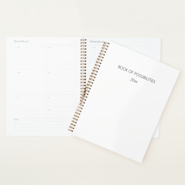 Minimalist White Black Customisable Year Planner (Display)