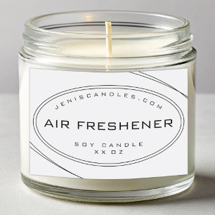 Minimalist White Black Lines Simple Style Candle & Food Label